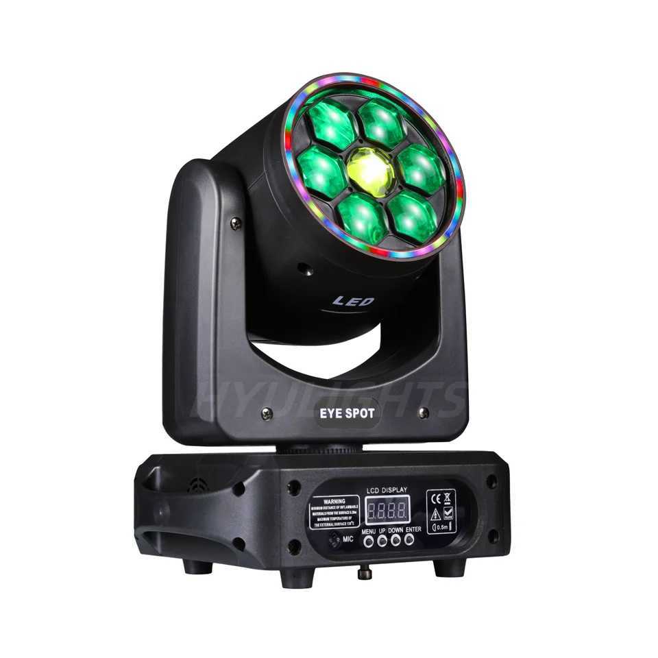 BEE EYE 150W Mini LED Moving Head Beam Spot Halo Effect 24PCS RGB 3in1 DJ Stage Effects Lights XJ250527