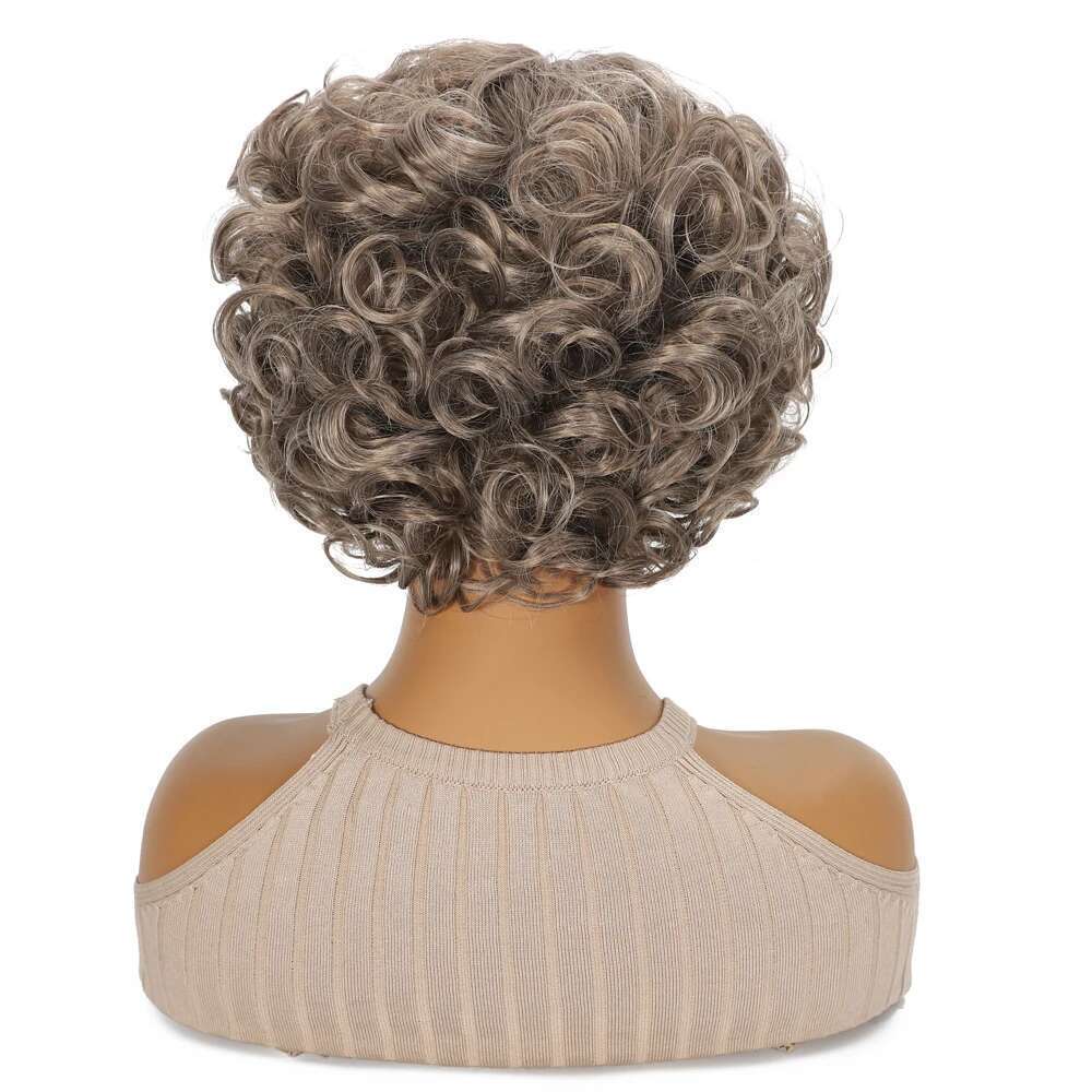 10 Inch Short Curly Synthetic Wig for Women Glueless Minimalist HD Lace 13x5 T-Part Bouncy Egg Curls 1920s Style Daily Use