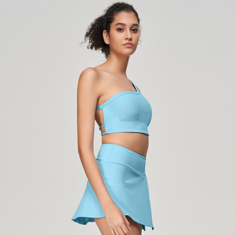 Outfit for Women 2025 New Slim Fit Sports Fitness Wear Tank Top with Beautiful Back Tennis Skirt Yoga Vest