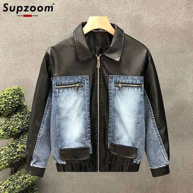 Supzoom New Arrival Design Top Fashion Casual Male Popular Clothes Coat Handsome Patchwork Denim Winter Jacket Men