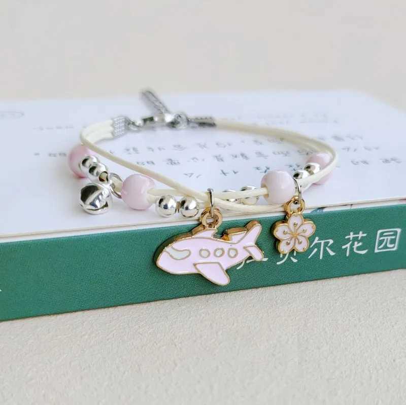 2023 New Simple Cute Cartoon Bunny Bracelet for Women Sweet Pink Series Pendant Hand-Woven Bracelets Bangles Couple Friends Gift W250526