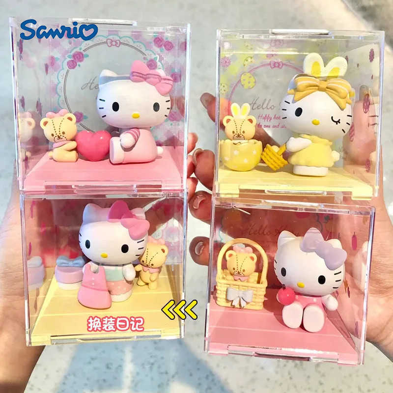 Sanrio Kitty Sweetheart Playmate Series Blind Box Lovely Kitty Cat Collectible Handcrafted Mystery Box Action Figure Ornaments Toy Gift X2505266