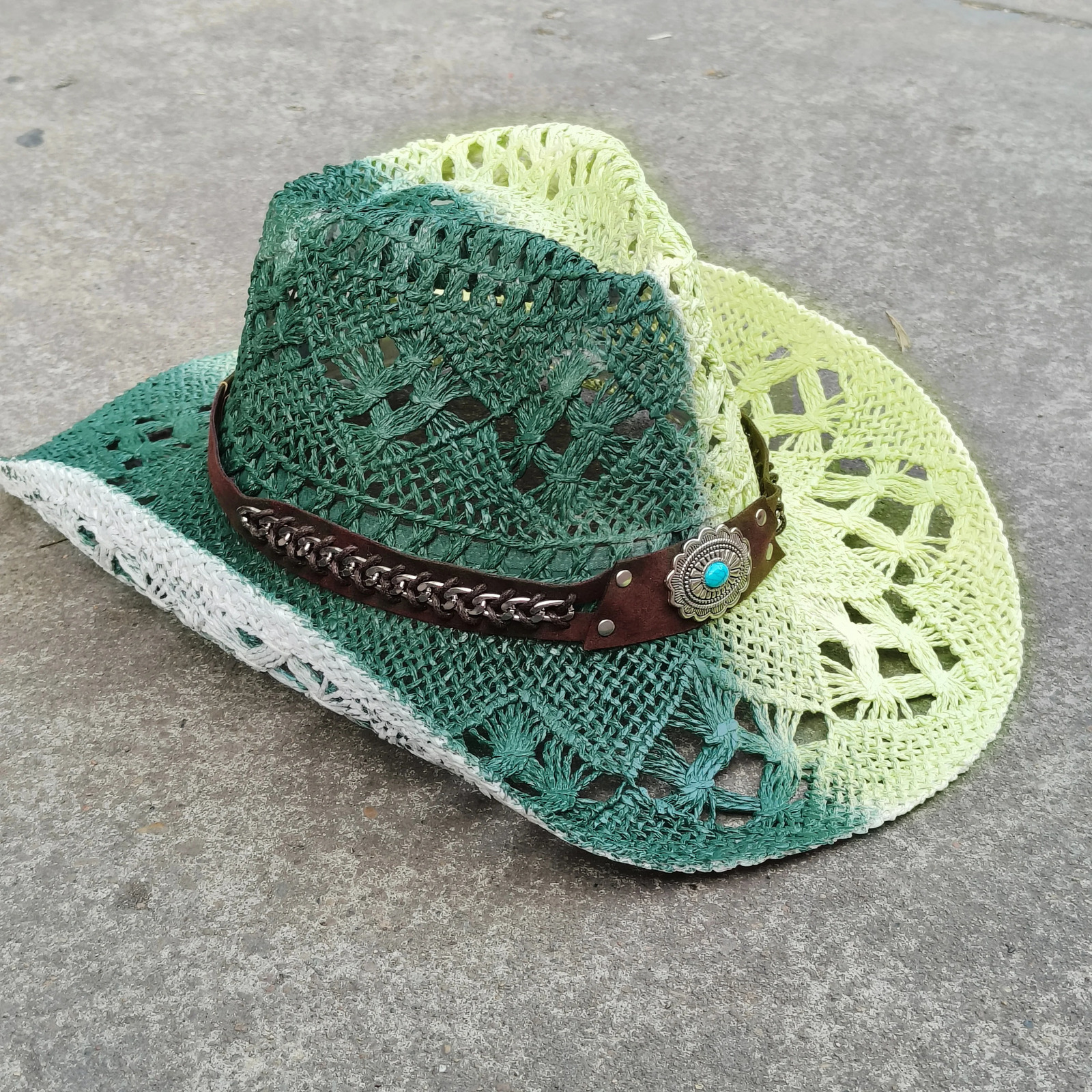 Western Cowboy Straw hat Hollow women Fashion Handknitted straw hat Party Outdoor summer cowboy Sunshade sombrero vaquero hombre 250526