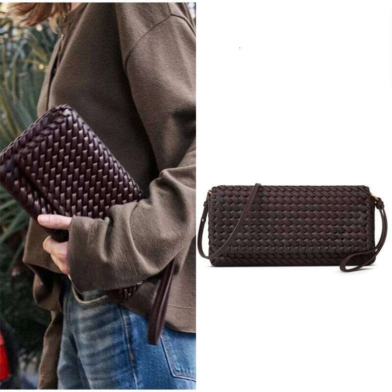 Women's Bags Designer Brand Clutch High-End Flap Women Quality Leather Bag Versatile Casual Woven Shoulder Handbag
