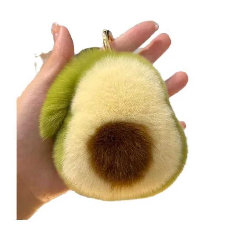 Stuffed Avocado Fruit Soft Plush Toy For Kids Teens Furry Fur Kawaii Avocado Shaped Keychain For Women Car Keys And Bag Charms W250526