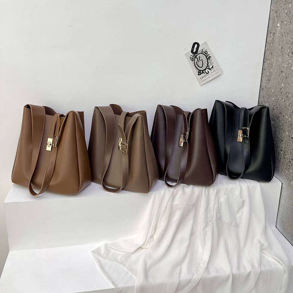 Women Trendy Tote Solid Color PU Leather Crossbody Vintage Casual Shoulder Purse Everyday Bag for Work Shopping Travel