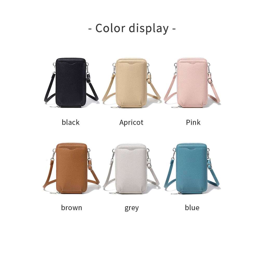 PU Soft Leather Women's Handbag Fashionable Multi Functional Phone Bag Diagonal Strap Single Shoulder Coin Wallet
