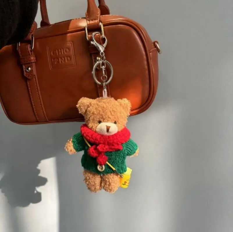 Cute Small Bear Keychains High Quality Plush Bear Doll Keychain For Bag Pendant Kawaii Keychain With Teddy Bear Doll Accessories W250526