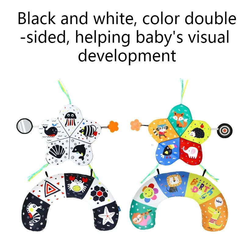 Baby Black And White Tummy Time Pillow Toy born Head Up Training High Contrast DoubleSided Sensory Lying 250527