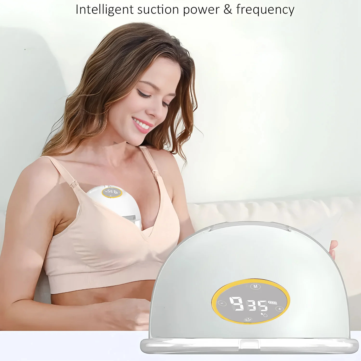 Wearable Breast Pum Hands Free Electric Pump Silent Invisible 3 Modes 9 Levels of Suction 180ML Capacity 250527