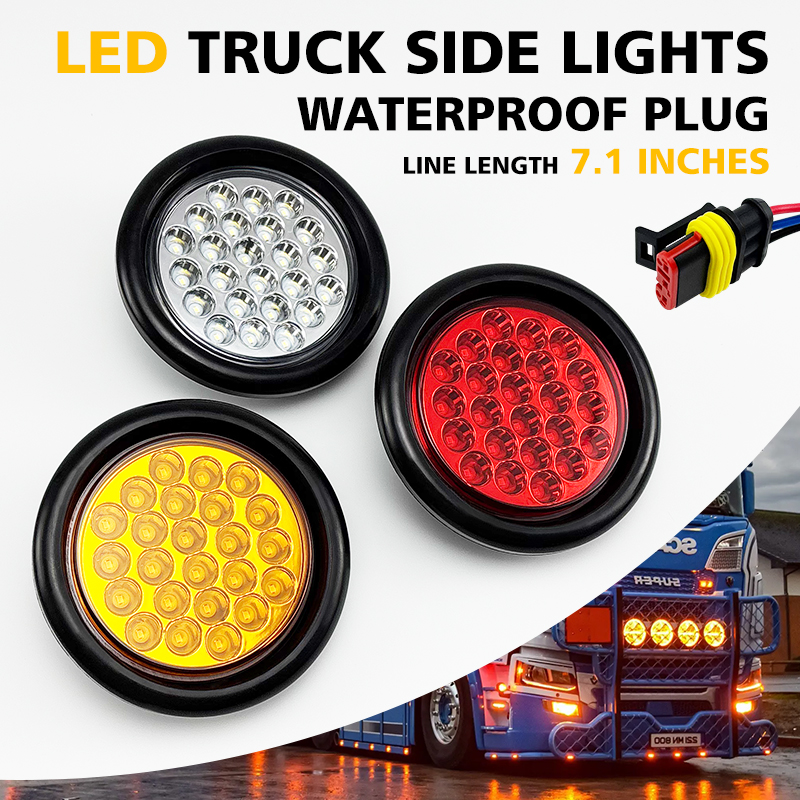 Modified light 4 inch tail light truck tail light 4 inch LED truck tail light voltage is 12-24V material meets CE standard waterproof grade IP65