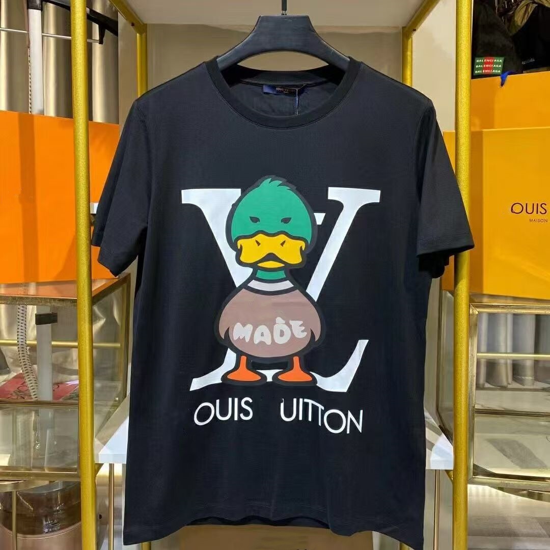 Designer T Shirts Mens T-Shirts Luxury Thick Cotton Printed Short Sleeve Men Tops Streetwear Loose Casual Fashion T-shirt S-4XL