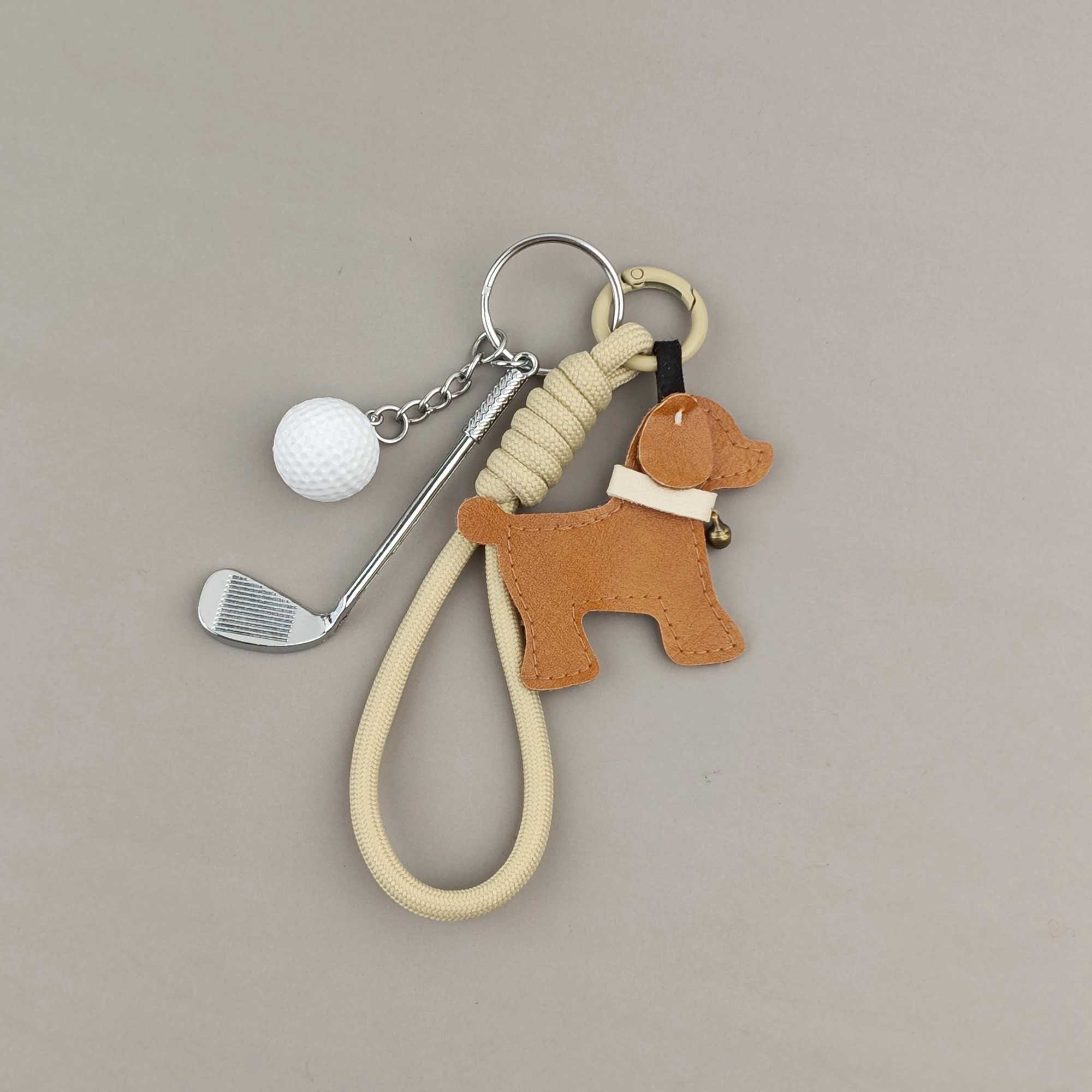 Leather Dog Bag Charm Cartoon Cute Pendant For Handbags Women Men Creative Keychain Accessories Gift W250526