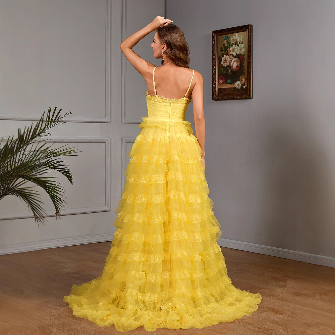 New dress long dress banquet evening dress summer lace princess dress