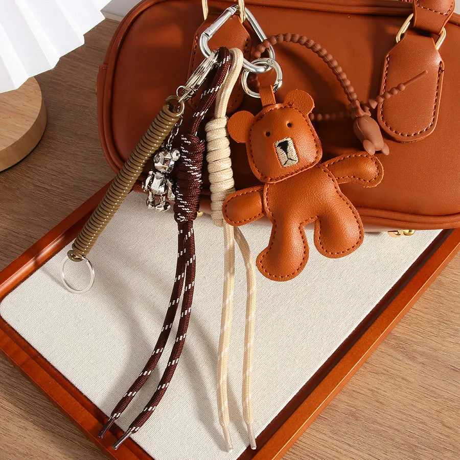 Fashionable Bag Charm Bear Heart Lip Aesthetic Designer Accessories Rope Pendants For Bags Woman Keychain Gift W250526