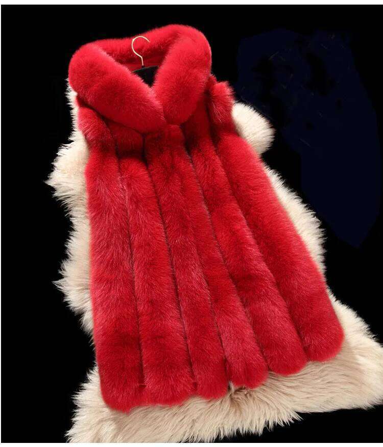 ZADORIN Winter Coat Women Furry Vest Hooded Warm Faux Fur Jacket Coats Female Slim Waistcoat veste femme