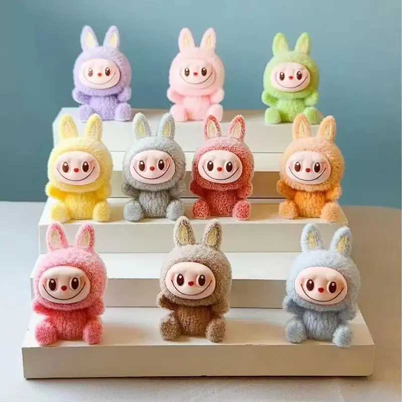 Labubu Macaron Plucked Mini Doll Blind Box Candy Color Handmade Model Desktop Exquisite Ornament Mysterious Box Peripheral Gifts W250526