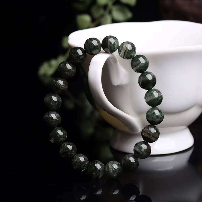 Natural Crystal Green Phantom Single Circle Bead Brazilian Cornucopia Full Star Bracelet