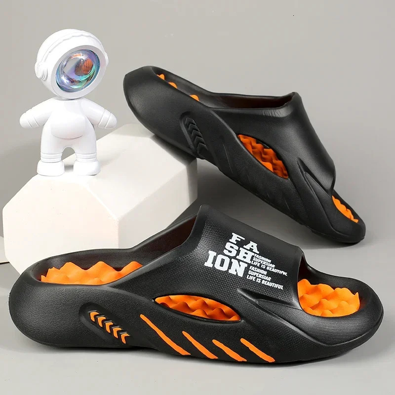 Summer Man Massage Slippers Indoor Outdoor Sandals Beach Casual Shoes Soft Bottom Slippers Male Flip Flops Mens Sandals 250526