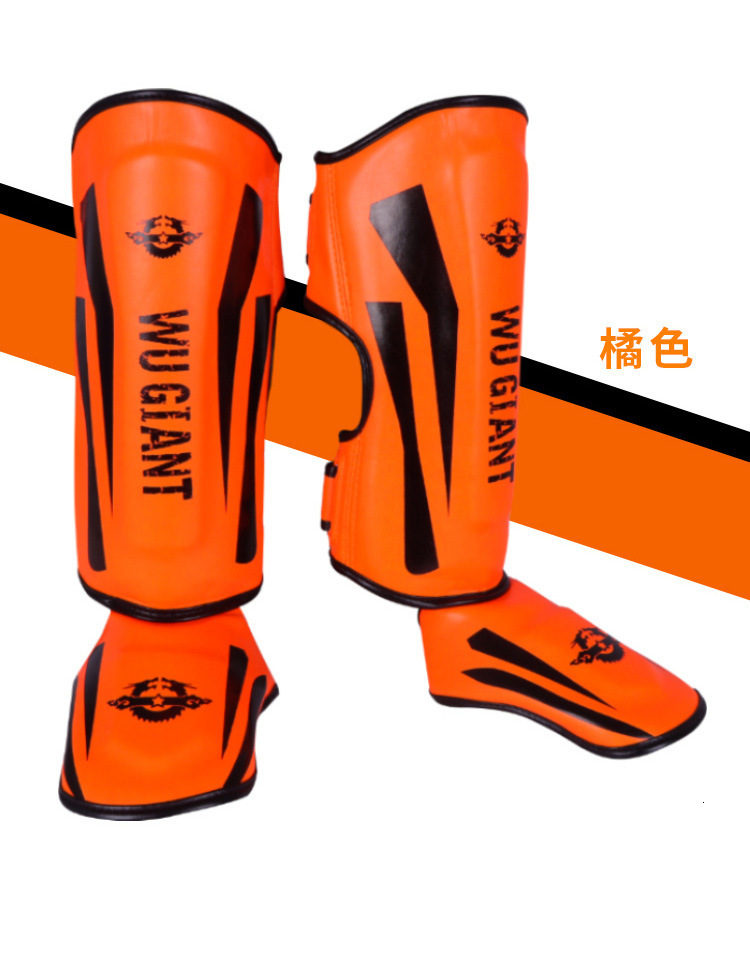 1 Pair Lekaro Adult Professional Boxing Fighting Shin Guards Muay Thai Mma Shin Guards Taekwondo Free Fighting Leg Protection 240906
