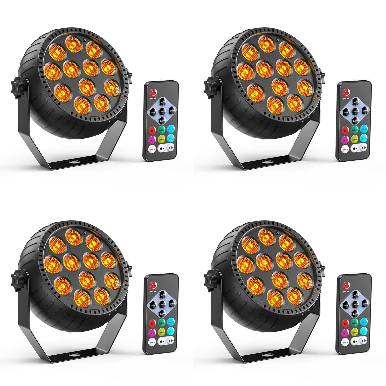 UKing 4PCS RGBW LED Par Light 12LED 15W Wireless Rechargeable Flat Par Lighting Effect for DJ Disco Party Wedding Stage LightXJ250527