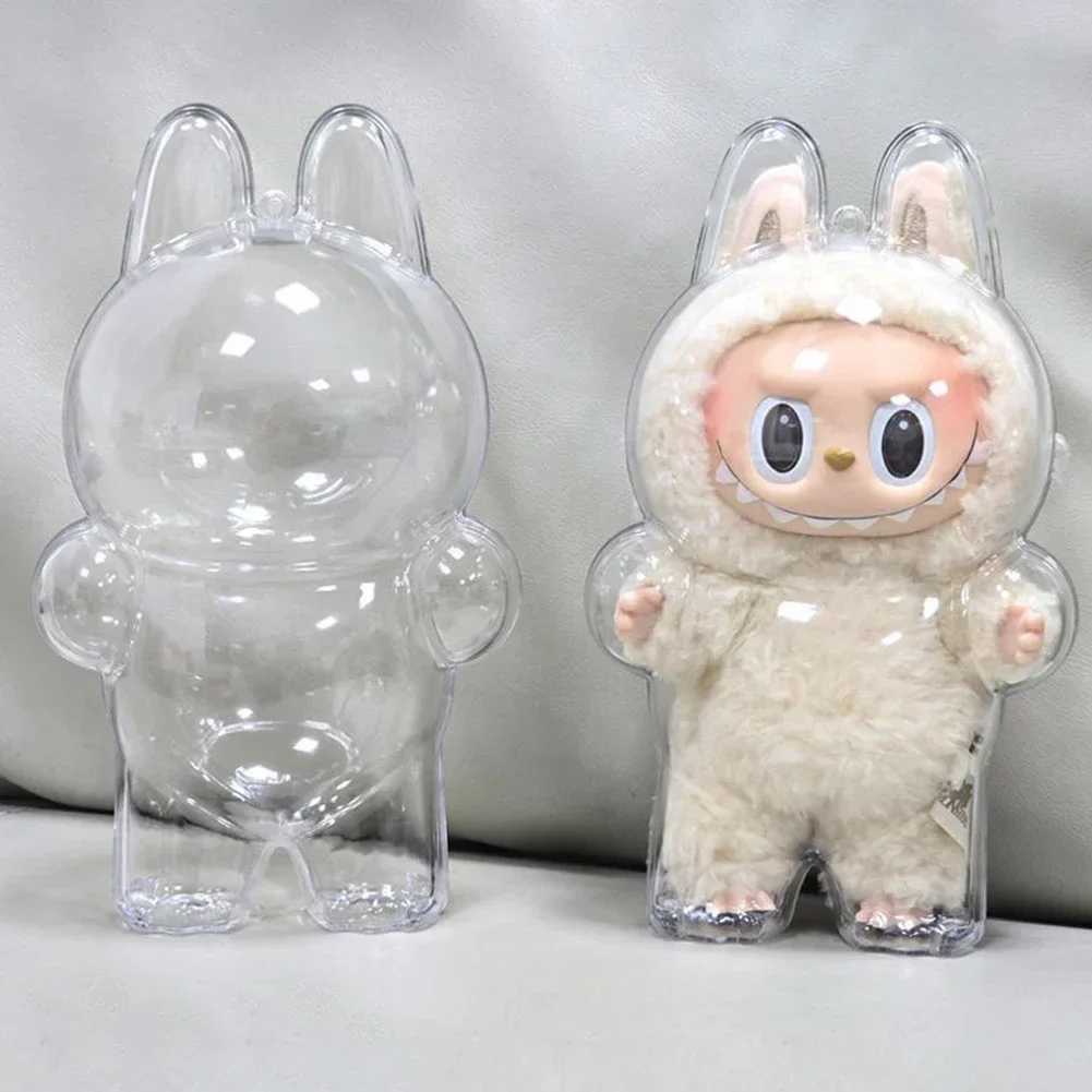 For Labubu Transparent Protective Cover Monster Toy Elf Doll Cover Storage Box Cute Elf Plushie Display Cover for Party Dolls W250526