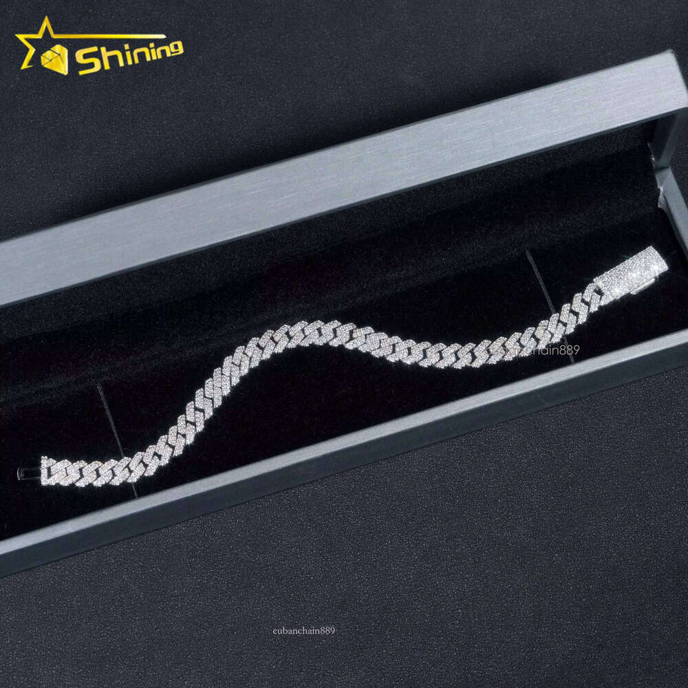 Stocks 8MM Sterling Sier Gold Plated New Arrivals Hip Hop VVS D Color Moissanite Cuban Link Chain
