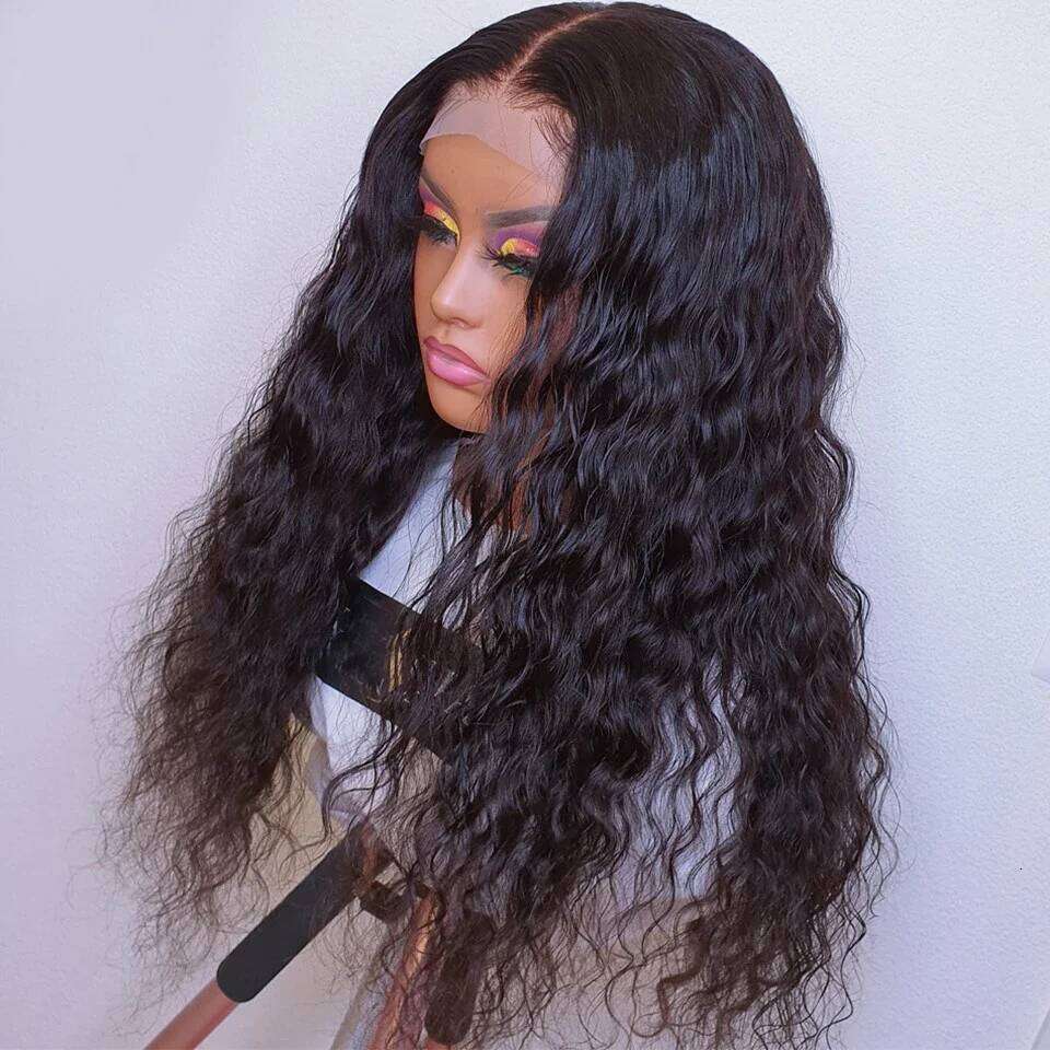 26 inch 180 Density Soft Black Kinky Curly Preplucked Long For Women Natural Hairline Wig With Afro Baby Hair