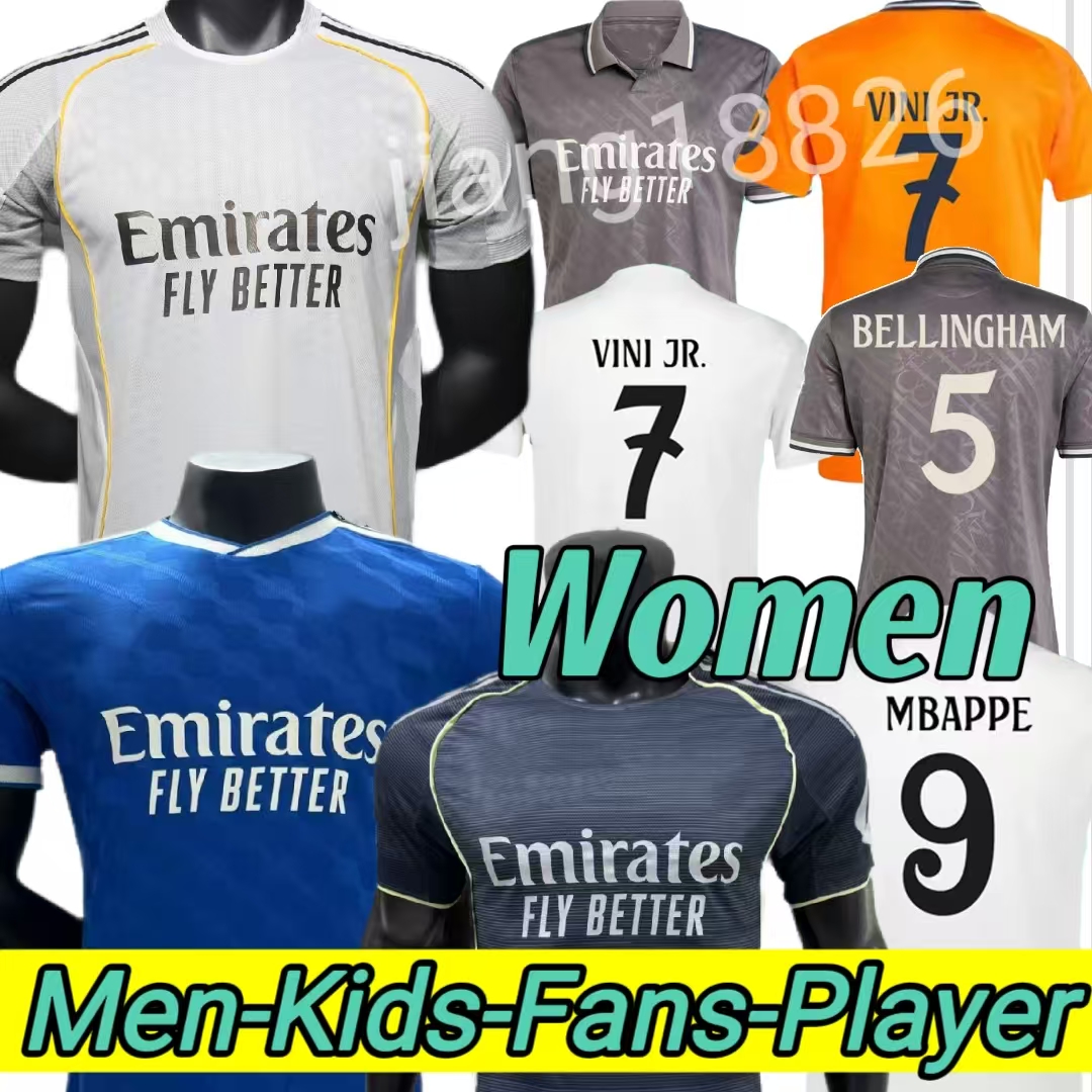 24 25 26 Soccer jersey football shirt VINI JR BELLINGHAM REAL CAMAVINGA TCHOUAMENI VALVERDE ASENSIO MODRIC football shirt men kids kits2024 2025