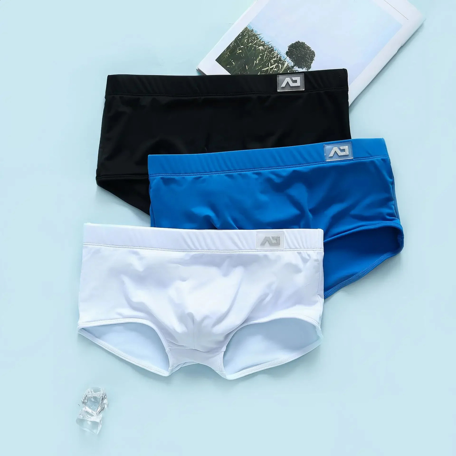 Mens swimming trunks with low waist antiembarrassing quickdrying youth sports mens boxers addicted Z260314