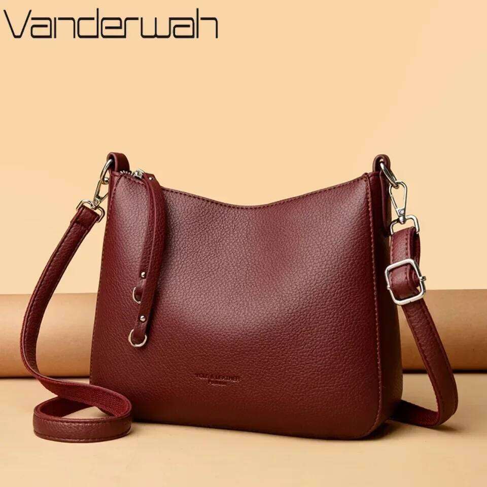 Genuine Brand Women's Soft PU Leather Shoulder Crossbody Hand Bags Designer Ladies Messenger Commuting Sac A Main