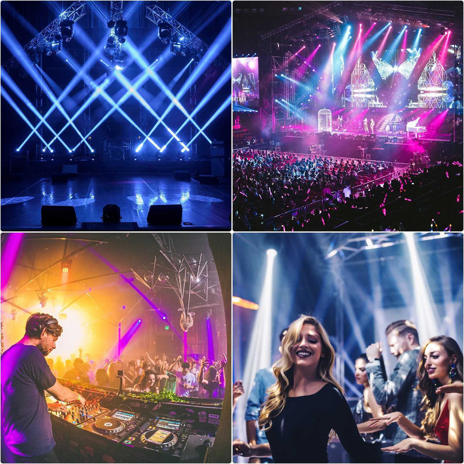 Yiflamefly 450W Moving Head Lights RGBW DMX512 Stage Lights DMX Controlled Sound Activated Play DJ Light For Wedding Party MusicXJ250527