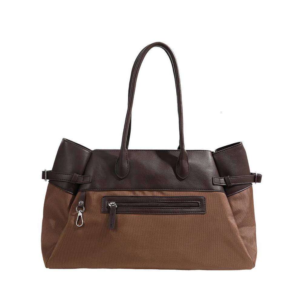 American Style Wasteland Biker Chic High End Capacity Tote New Color Block Canvas Large Bag