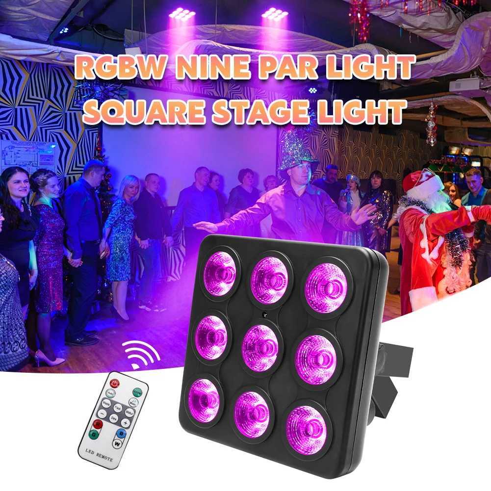 UKing 4PCS 9x10W LED Square Par Light 8CH DMX512 Sound Activated Remote Control Stage Effect Lighting for DJ Disco Bar Party XJ250527