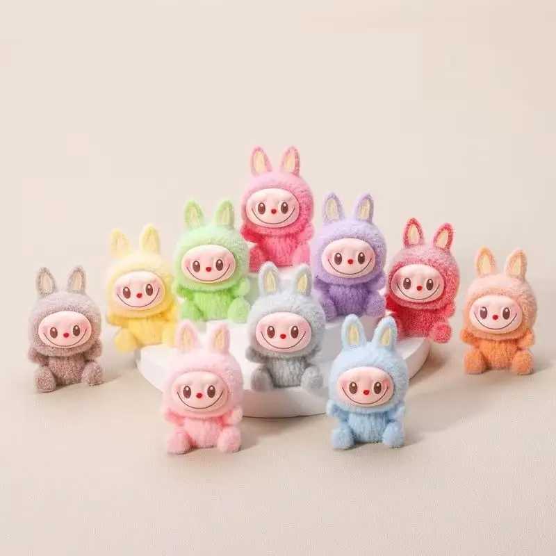 Labubu Macaron Plucked Mini Doll Blind Box Candy Color Handmade Model Desktop Exquisite Ornament Mysterious Box Peripheral Gifts W250526