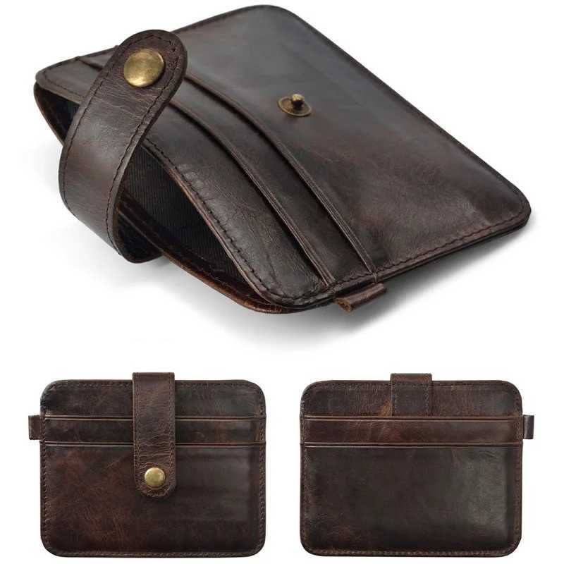 Mens Genuine Leather Slim Wallet - Ultra Thin Mini Purse with Card Holder Small Money Bag (Wallets) Z250527