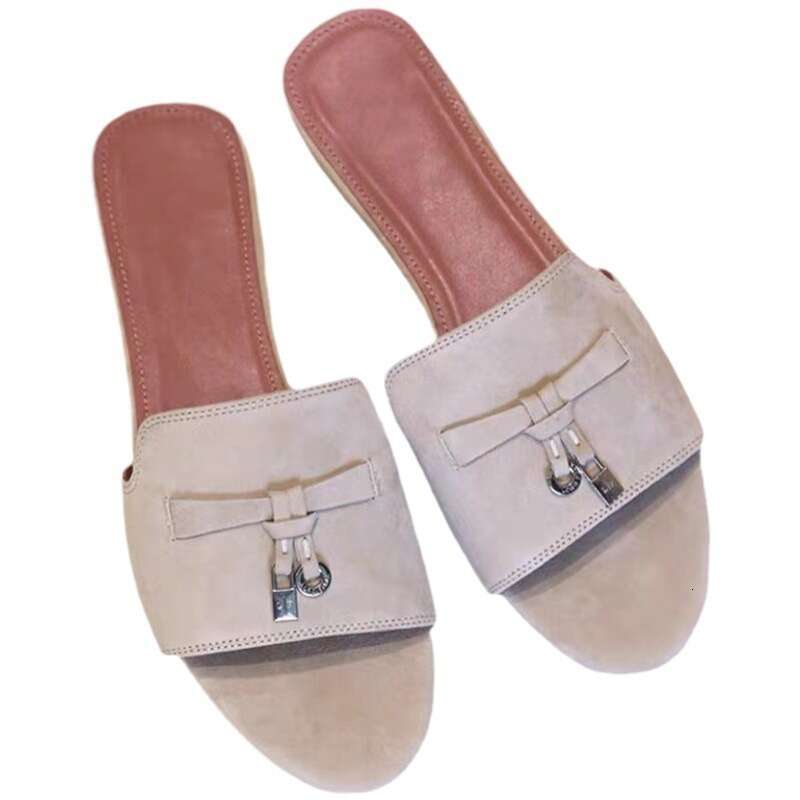 PL New Candy Color Lock Buckle Flat Sandals Fashion Casual Plus Size Women's Beach Slippers