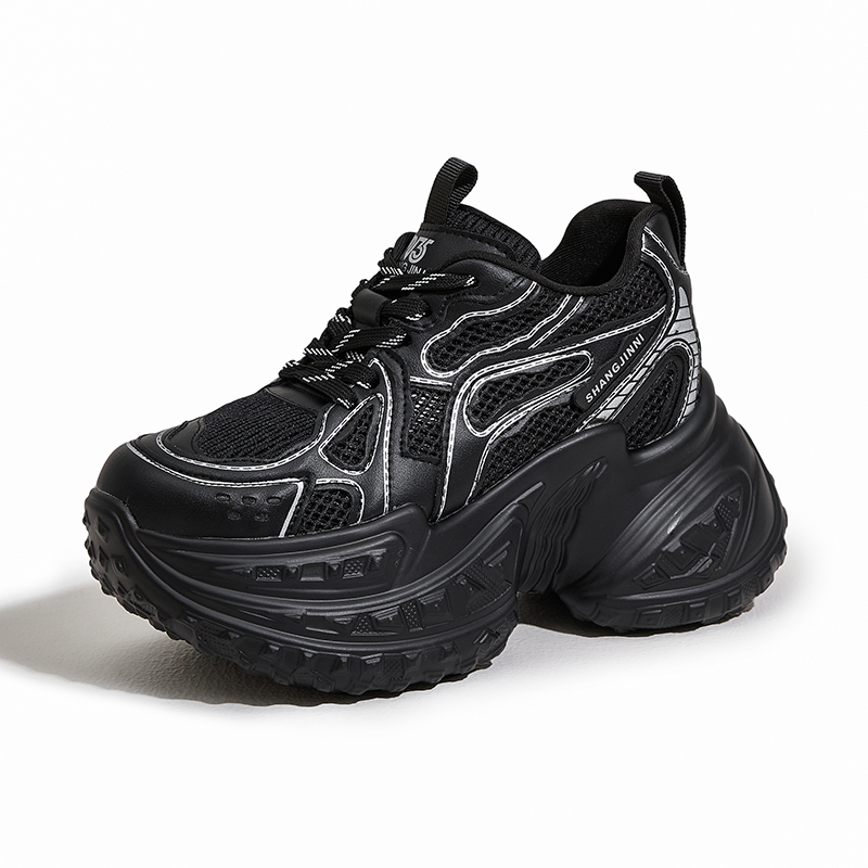 Designer Dad Shoes for Women New 2025 Spring and Autumn Versatile Thick-Soled Casual Sports Shoes with Sponge Cake Small Height Increase Women's 