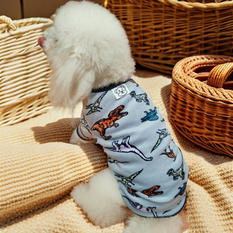 Pet clothing cartoon pattern with scarf base shirt