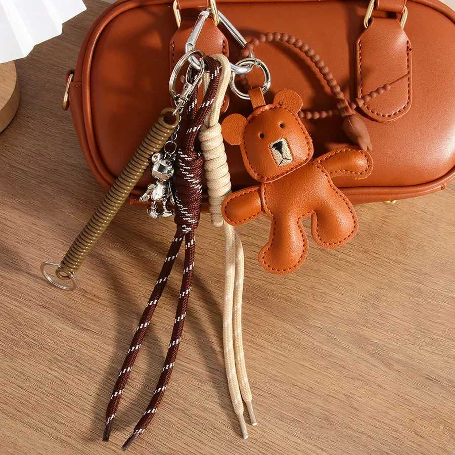 Fashionable Bag Charm Bear Heart Lip Aesthetic Designer Accessories Rope Pendants For Bags Woman Keychain Gift W250526