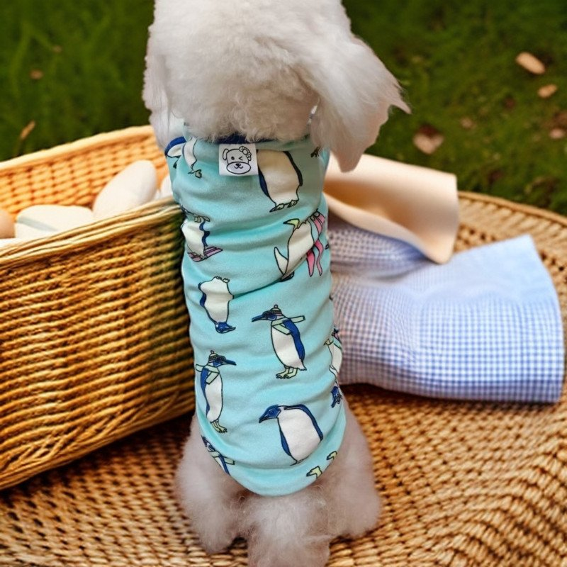 Pet clothing cartoon pattern with scarf base shirt