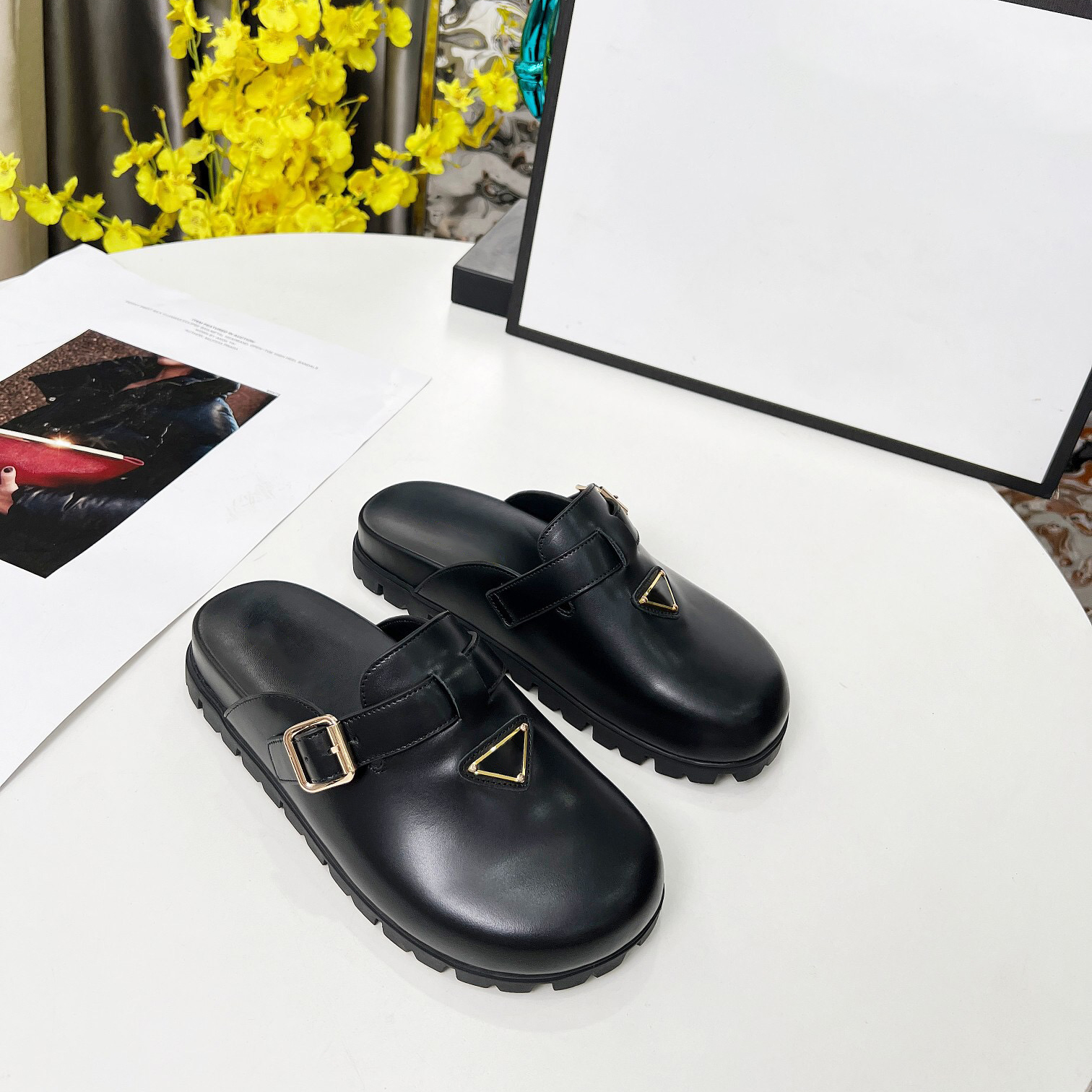Slipper Women Slippers Luxury Sandals Brand Sandals Real Leather Flip Flop Flats Slide Casual Shoes Sneakers S875 06
