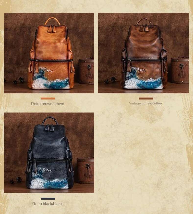 Genuine Real Soft Leather Women Backpack Big Capacity Outdoor Travel Bags Winter Handmade Natural Cowhide Backpacks Female