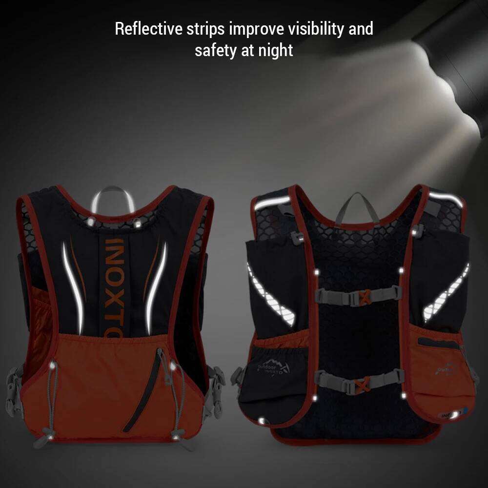 5L Hydration Backpack Running Vest Pack with 1pc 1.5L Bladder and 2pcs 450ml Soft Water Bottles for Outdoor Bag