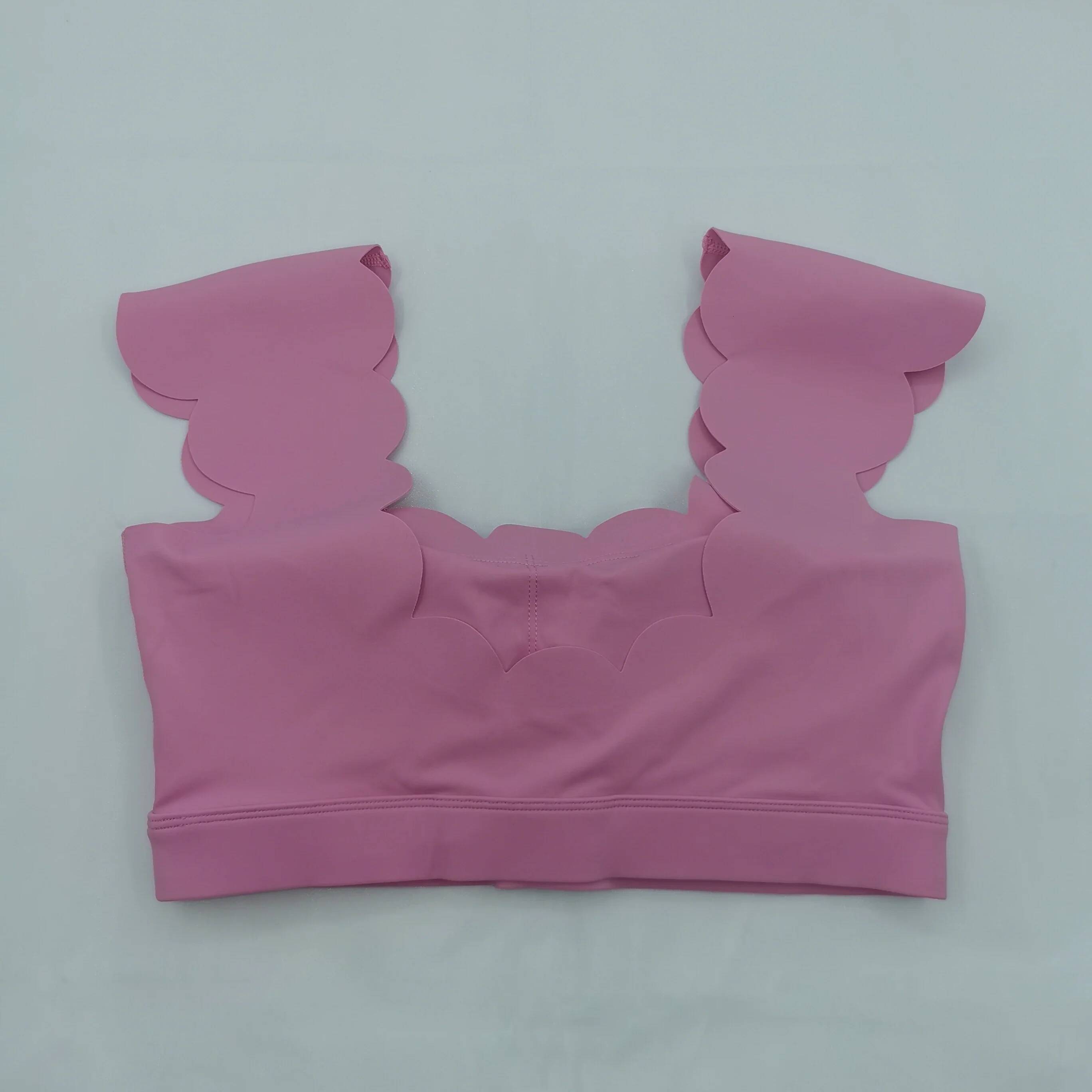 2 PCS Workout Sets Womens Fashion Nylon Set Sports Short Sleeve with Chest Pad Quick Dry Fiess Yoga Shorts Gym Wear