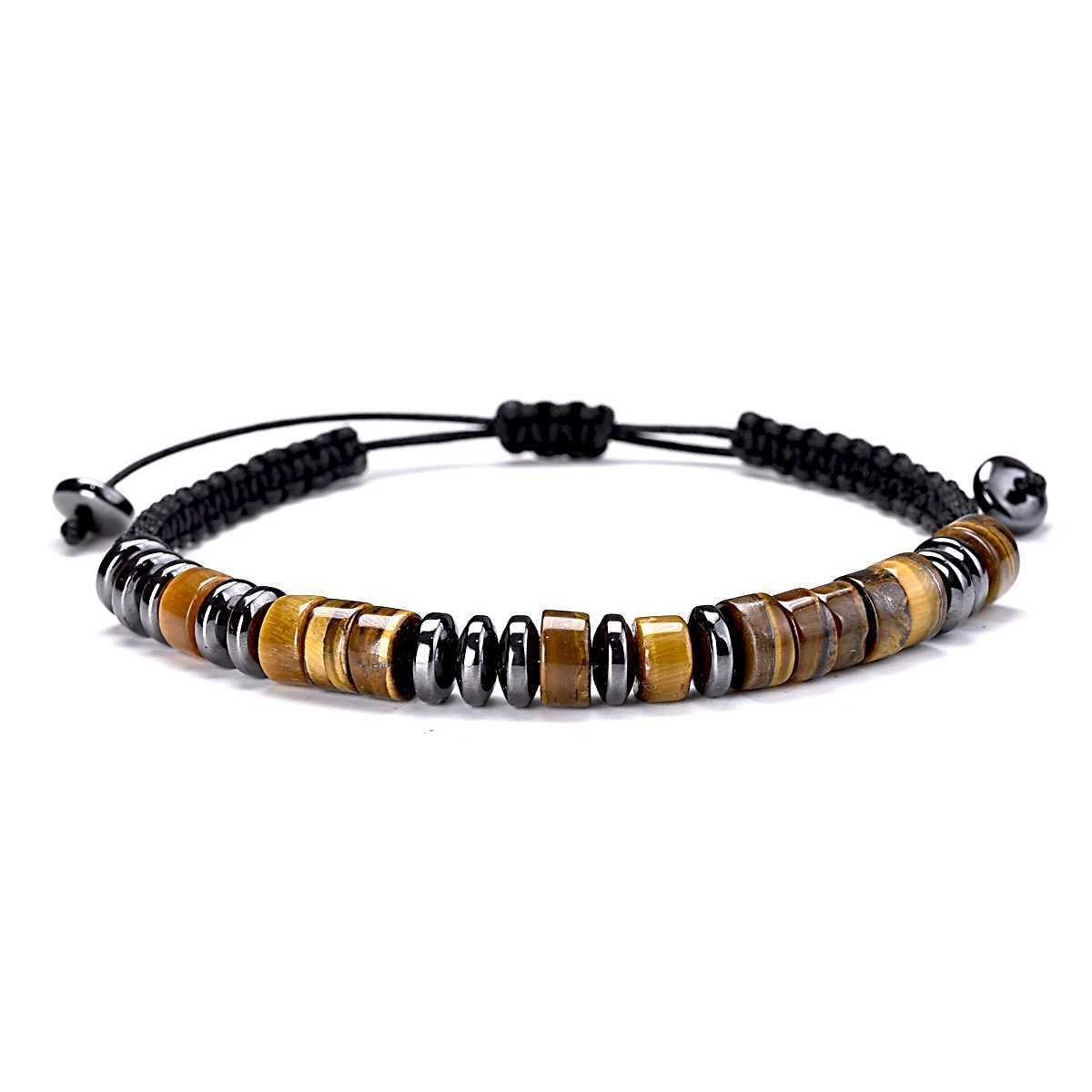 Natural Tiger Eye Stone Personalized Custom Morse Code Bracelet For Men Women Couples Friendship Birthday Gift Sister BFF Message W250526