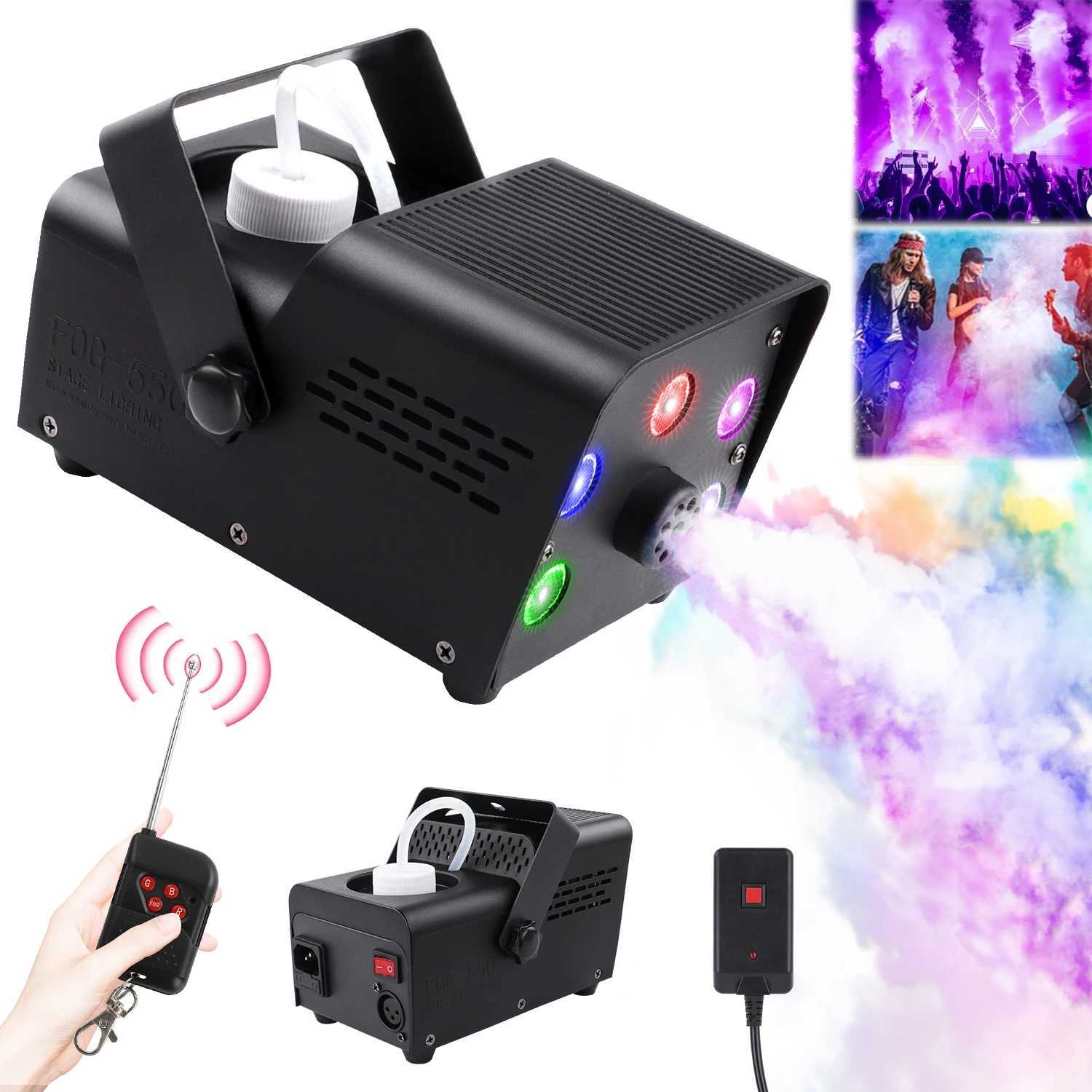 DayFlicker Smoke Machine 500W RGB Colorful 5 LEDs Fog Ejector Stage Effect Fogger Spray Equipment for Wedding Halloween DJ Show XJ250527