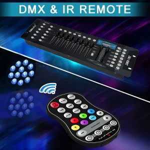 Fieryzeal 4PCS Battery LED Par Light RGBW Stage Flat Strobe Light Par Light DMX512 Effect Stage Light for DJ Disco Party Wedding XJ250527