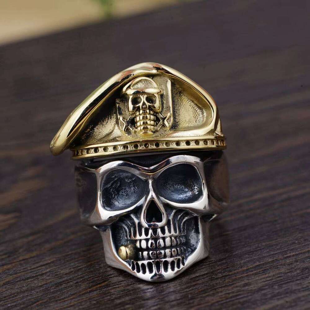 Authentic Sterling Sier Gothic Skeleton Skull Men Punk Ring