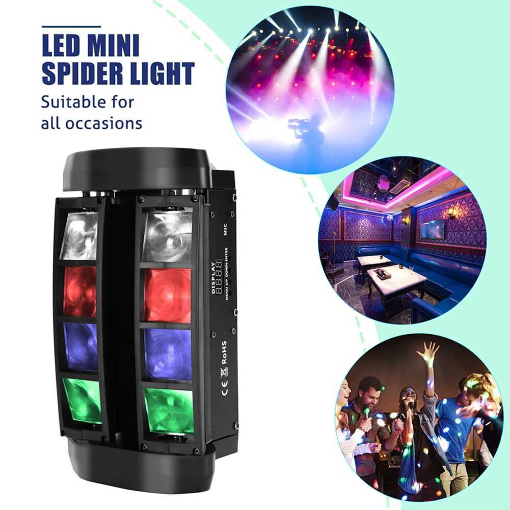 Yiflamefly Spider Stage Light Moving Head Light with 8x10W RGB LEDs Beam DJ Lights For Party Disco Wedding Live Stage LightingXJ250527